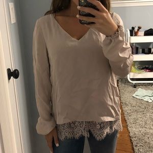Parker Mauve Lace Back Blouse